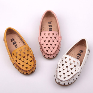  夏新款韩版夏款洞洞包头儿童凉鞋男童女童豆豆鞋 真皮鞋垫