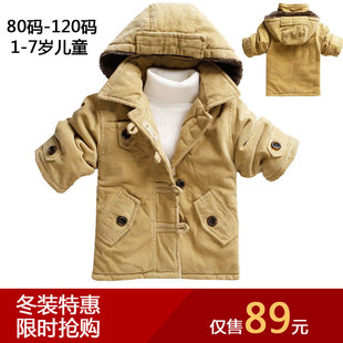  特价13新款男童外套加厚宝宝上衣百搭儿童装卫衣夹克双排扣西服领