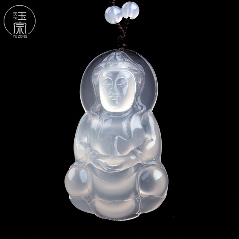 natural tycoon Guanyin Pendant man Ice White Chalcedony Pendant manual Jade Pendant Necklace agate Jadein the Accessories/Fashion Jewelry, Pendant/Pendant category - from Buy2taobao.com to provide professional Taobao agent buy service