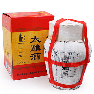  绍兴黄酒 咸亨酒店10年陈太雕酒 5L坛装 送酒吊