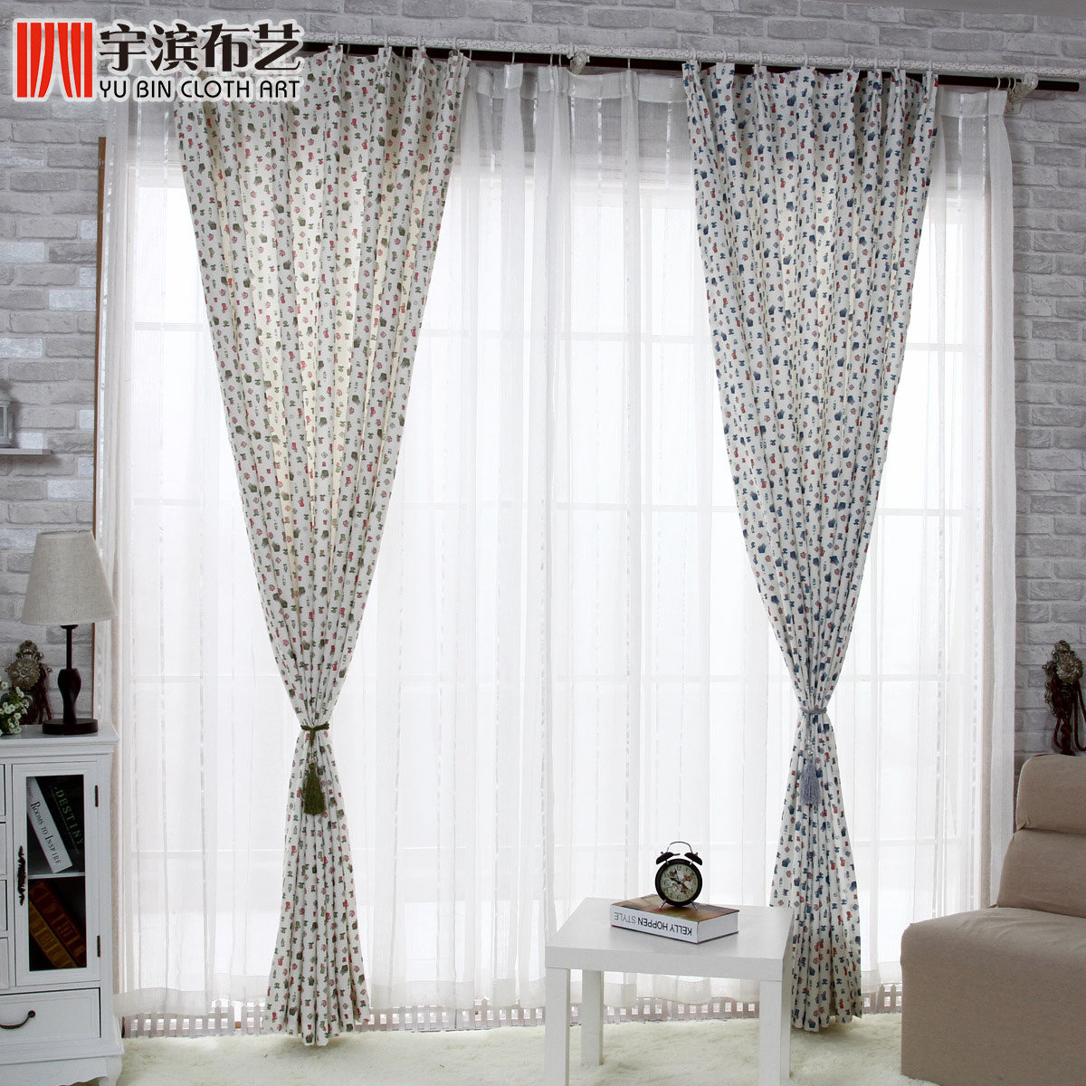 Think Hanyu bin cloth finished half shade shade curtains the living room bedroom high-grade special package mail