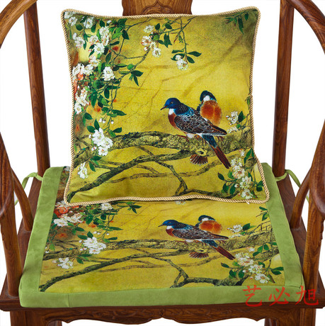 中式古典沙发坐垫抱枕腰枕红木椅垫加厚海绵座