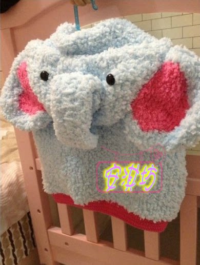 纯手工编织 绒绒线亲子装<em>大象</em>宝宝线毛衣围巾