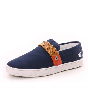  杰希尼 夏季新品 男士帆布鞋韩版时尚潮流草编套脚布鞋懒人鞋