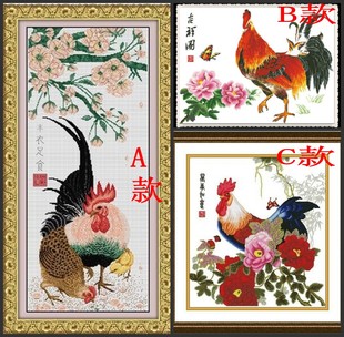 KS品质精准印花十字绣丰衣足食公鸡吉祥图客