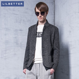  lilbetter春装新品男装男士修身星点装饰呢料休闲西装西服外套