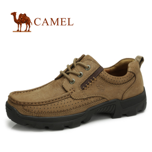  热卖 CAMEL骆驼 男鞋 正品 真皮磨砂牛皮 男士日常休闲鞋82308601