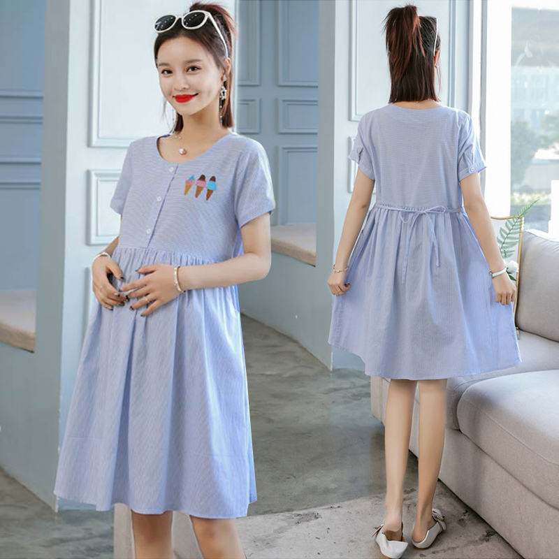 maternity dress Dress 2019 Summer wear new pattern Women dress summer Short sleeved pure cotton Mid length version lactation nurse jacketin the Maternity/Maternal supplies/Nutrition , Maternity , Dress category - from Buy2taobao.com to provide professional Taobao agent buy service
