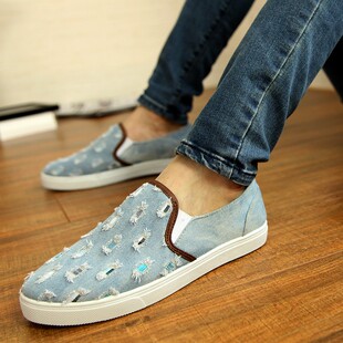  包邮春款 正品帆布鞋 男韩版潮流男士布鞋子浅口低帮懒人鞋