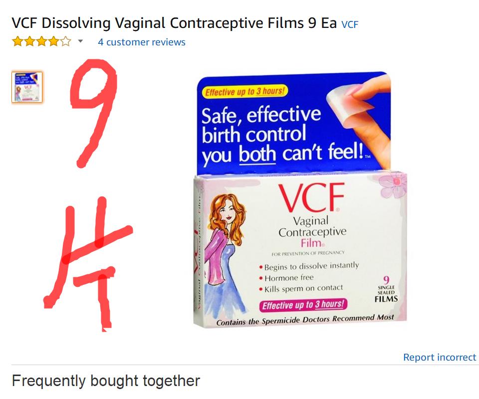 现货 美国VCF 避孕膜 女士专用9片装在类目 孕妇装/孕产妇用品/营养, 妈妈产前产后用品, 其它中 - 来自Buy2taobao.com提供专业的淘宝代购服务