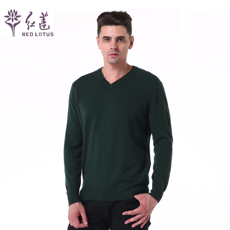 团正品 2013新款冬装红莲<em>男士毛衣V领加厚</em>套