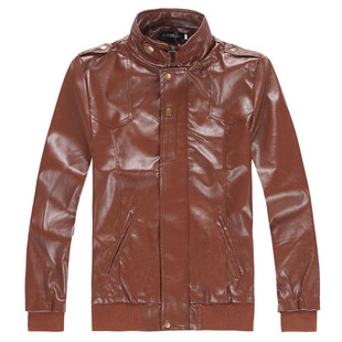  男式外套 春装新款韩版皮衣男 男装休闲时尚 皮夹克修身男士