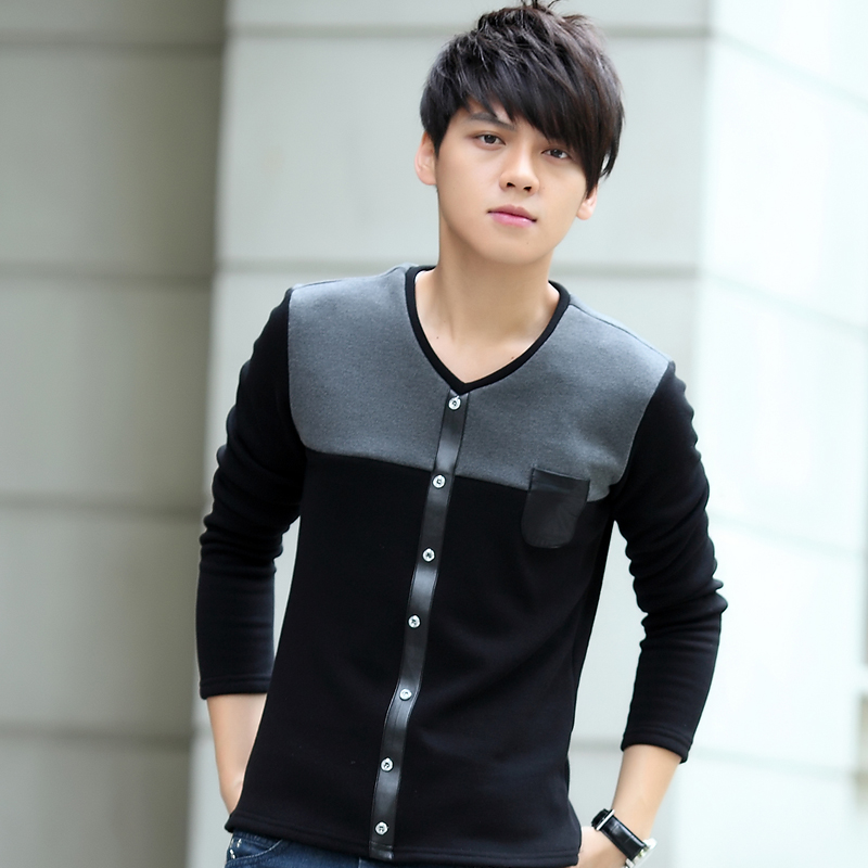 男长袖韩版休闲T恤...