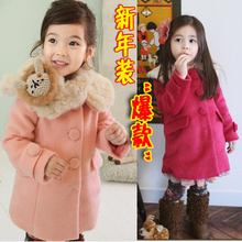 儿童装女童呢子大衣 2013冬装新款韩版优雅女童棉服