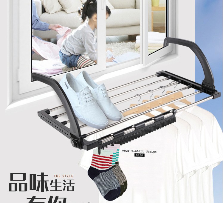 新款不锈钢阳台晾晒架 折叠式晾衣架 多用型悬挂式晒衣架在类目 收纳整理, 衣物洗/晒/护理用具, 置地/升降晾晒衣架中 - 来自Buy2taobao.com提供专业的淘宝代购服务