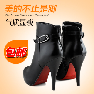  浓情漫宇冬季正品靴子秒杀欧美舒适马丁靴真皮靴高跟短靴Y113