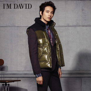  imdavid 爱大卫 百家好男装冬季元斌海报款漆皮棉马甲DMVT710C