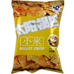  太阳牌锅巴 陕西特产 80后怀旧零食 小米锅巴 牛肉味50g膨化食品