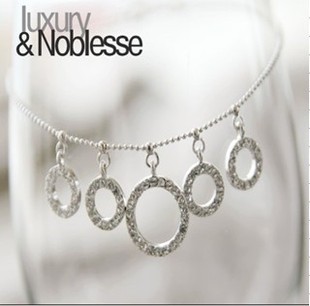  826 韩版饰品 女 时尚满钻圈圈脚链 8g