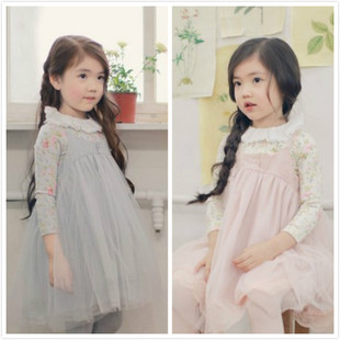  即到*02月春款莎拉韩国童装amber女童儿童蕾丝吊带裙N999302