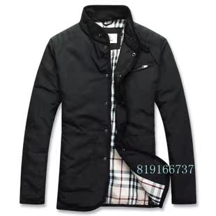  B家热卖棉衣男burberry男装中长款RYONG服走秀棉服男士加厚外套