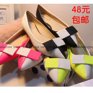  琪琪家 新款时尚性感女鞋 女式气质尖头鞋 欧美英伦风单鞋特