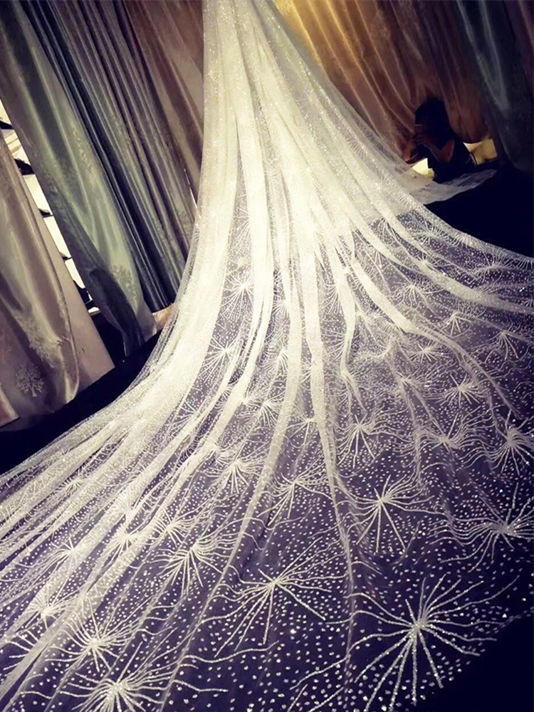 Shake the same tune bulingbuling Gleaming 2018 new pattern Headdress Super long Wedding dress bride marry Headdressin the Accessories/Leather belt/Hat/Muffler , Wedding dress accessories , Veil category - from Buy2taobao.com to provide professional Taobao agent buy service