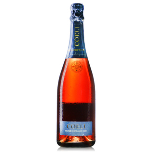  品尚红酒 西班牙进口红酒 酷丽玫瑰桃红气泡葡萄酒香槟750ml