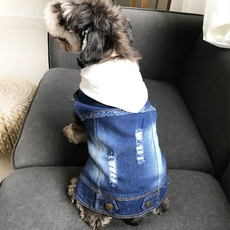 春秋泰迪水洗牛仔马甲小型幼犬连帽背心狗狗衣服新款韩版宠物服装|msdalam kategori haiwan peliharaan/makanan haiwan dan bekalan, Haiwan pakaian dan aksesori, haiwan pakaian/baju hujan - dari Buy2taobao.com untuk memberikan perkhidmatan ejen Taobao profesional membeli