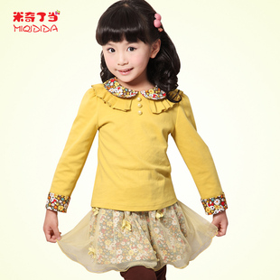  米奇丁当童装女童春装新款宝宝儿童学院风格公主裙套装两件套