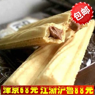  天津零食包邮韩国进口食品Crown可拉奥巧克力夹心榛子瓦酥蛋卷