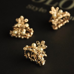  1701 结婚季 小奢华大牌设计 珍珠小抓夹 新娘头饰发饰