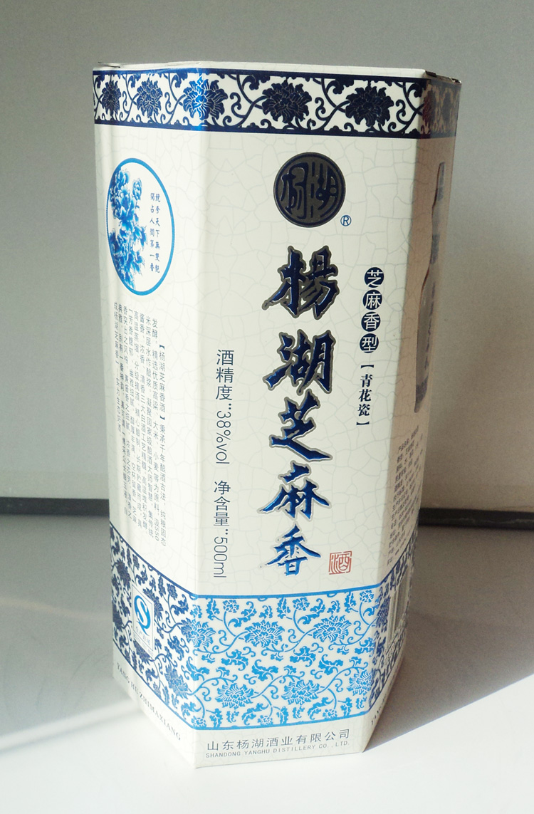 杨湖青花瓷芝麻香型白酒\/38度\/纯粮酒\/山东菏泽