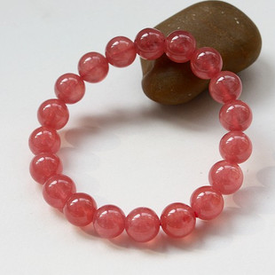  养颜招财珍品 天然水晶手链 辟邪手链 开光红纹石手链