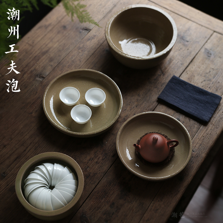 手工潮州功夫茶具干泡茶盘杯垫水盂仿古开片茶壶承杯托潮式工夫泡|msdalam kategori pinggan mangkuk, set teh, Kung Fu teh - dari Buy2taobao.com untuk memberikan perkhidmatan ejen Taobao profesional membeli