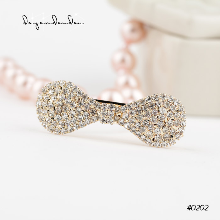 弹簧夹蝴蝶结水钻头饰...