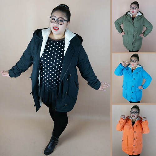 实拍/<em>胖妞</em>超大码<em>女装</em> <em>冬季新款</em> 大码棉服 长<em>外套</em>