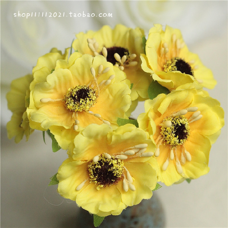 仿真假花朵DIY布艺手工 迷你花 虞美人黄色 绢布4.5元1把|ruв категории Домашний быт, ваза/цветок/искусственные цветы/моделирование украшения, искусственные цветы/искусственные цветы - от Buy2taobao.com для оказания профессиональной услуги покупки агента Taobao