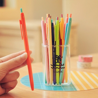 三年二班韩国文具可爱细碳素笔 韩版彩色中性