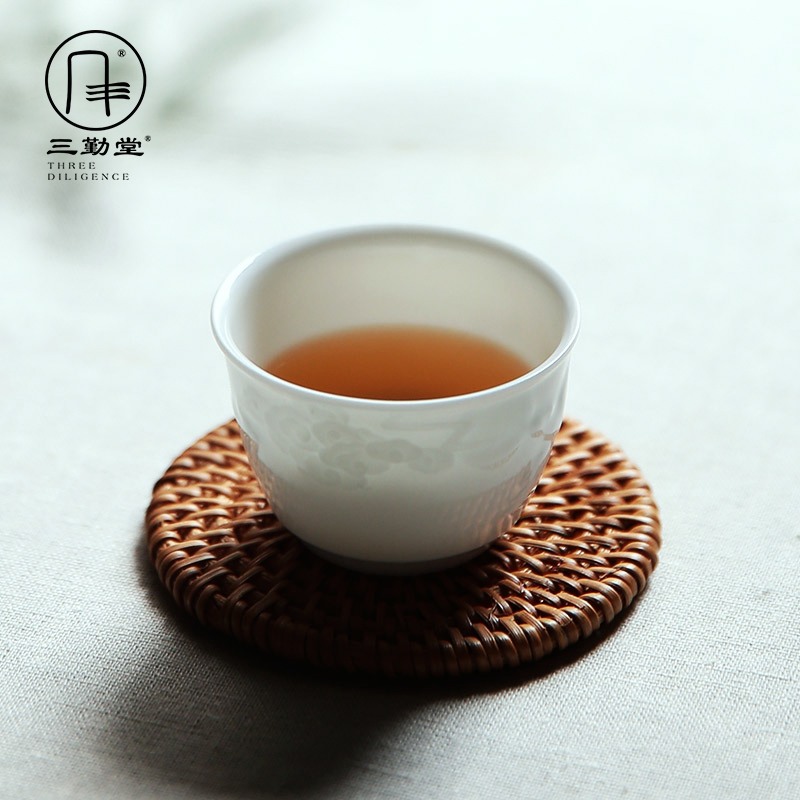 三勤堂功夫茶杯陶瓷品茗杯景德鎮茶具影青瓷小茶杯個人單杯主人杯在類目 餐飲具, 茶具, 功夫茶具中 - 來自Buy2taobao.com提供專業的淘寶代購服務