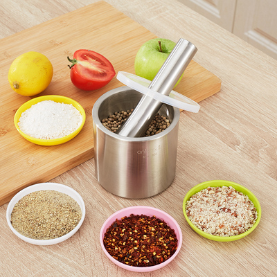 onlycook 大号304不锈钢捣蒜器家用捣药罐捣碎器蒜泥器石臼研磨器