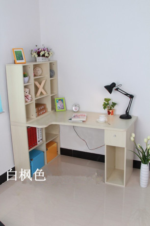 简约转角桌电脑桌台式家用书桌书架组合办公桌
