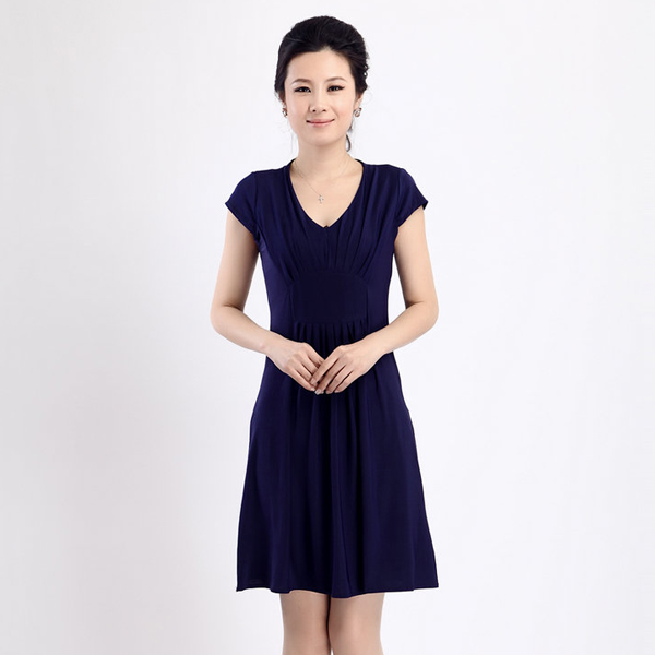 中老年女装连衣裙时尚妈妈装夏装弹力大码中年人服装套裙子短袖夏 中老年女装连衣裙时尚妈妈装夏装弹力大码中年人服装套裙子短袖夏