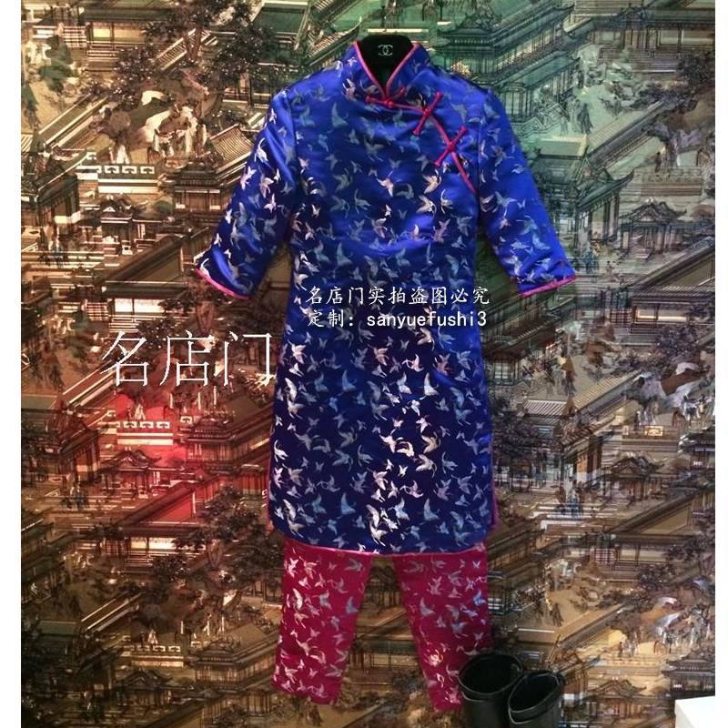 2019欧洲站 壁虎同款中国风复古唐装改良款宫廷旗袍套装 定制女装|msdalam kategori Butik wanita / wanita, menetapkan/pakaian seragam pelajar/seragam kerja, saman sukan Leisure - dari Buy2taobao.com untuk memberikan perkhidmatan ejen Taobao profesional membeli