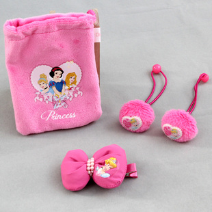  正品迪士尼儿童头饰 发夹发绳零钱袋套装 女童甜美发饰 可爱头绳