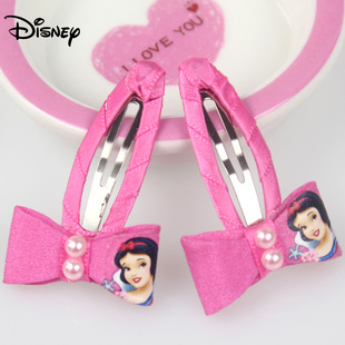  正品迪士尼儿童发夹 女童头饰 宝宝蝴蝶结对夹 公主可爱百搭发夹