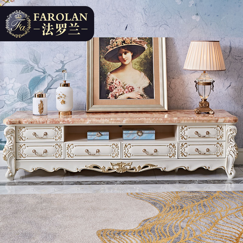 Fa Luolan European TV cabinet French solid wood Paint Cabinet Living room marble 1.8 M TV cabinetin the Residential furniture , Cabinet , TV cabinet category - from Buy2taobao.com to provide professional Taobao agent buy service