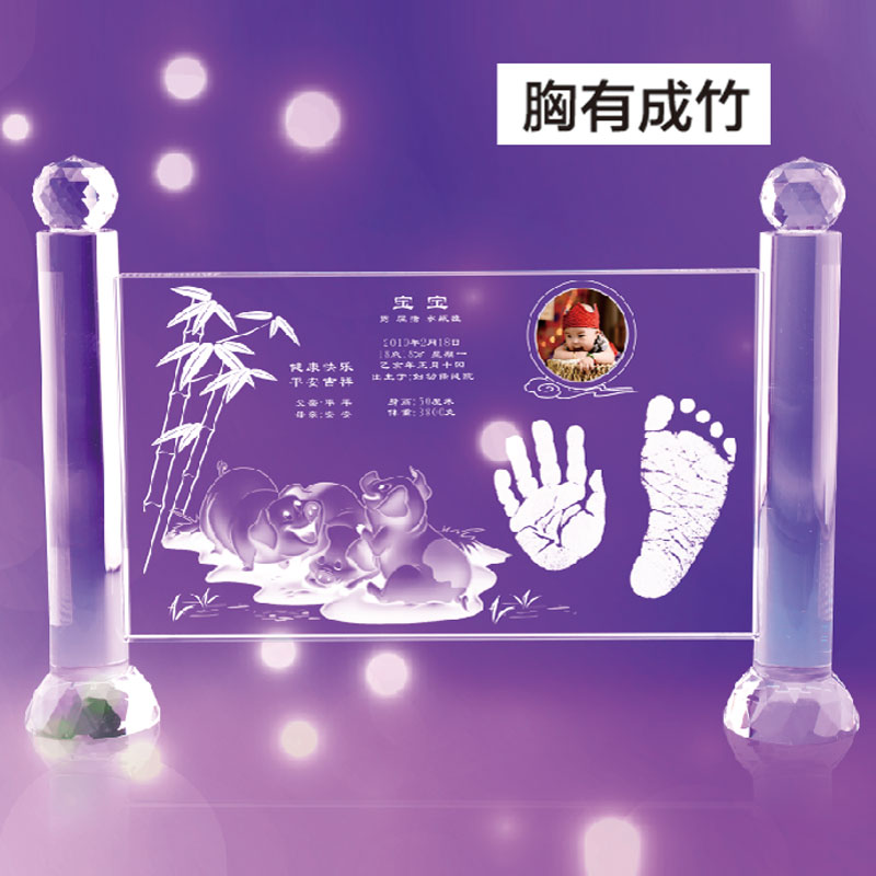 胸有成竹水晶手足印定制宝宝手脚印制作婴儿手足印摆台纪念品定做|ruв категории игрушка/коляска/головоломка/блоки/модель, Ребенок сувениры/характер продукта, руки следы - от Buy2taobao.com для оказания профессиональной услуги покупки агента Taobao