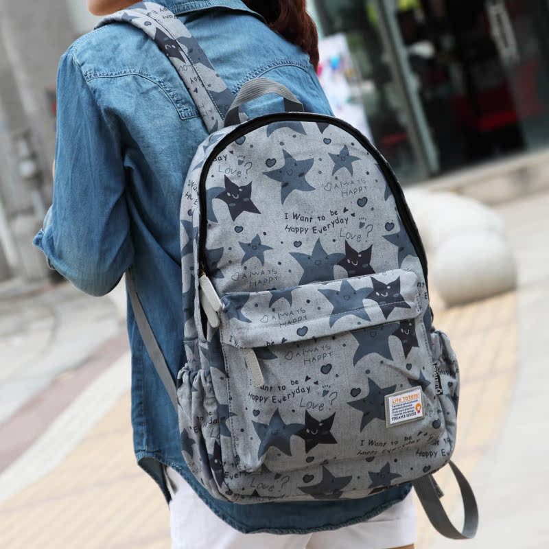 双肩包女韩版潮包...