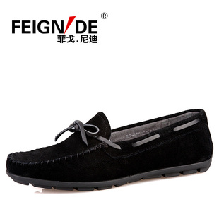  新款反绒皮男士滑板鞋英伦韩版休闲鞋豆豆鞋套脚鞋真皮皮鞋男鞋子